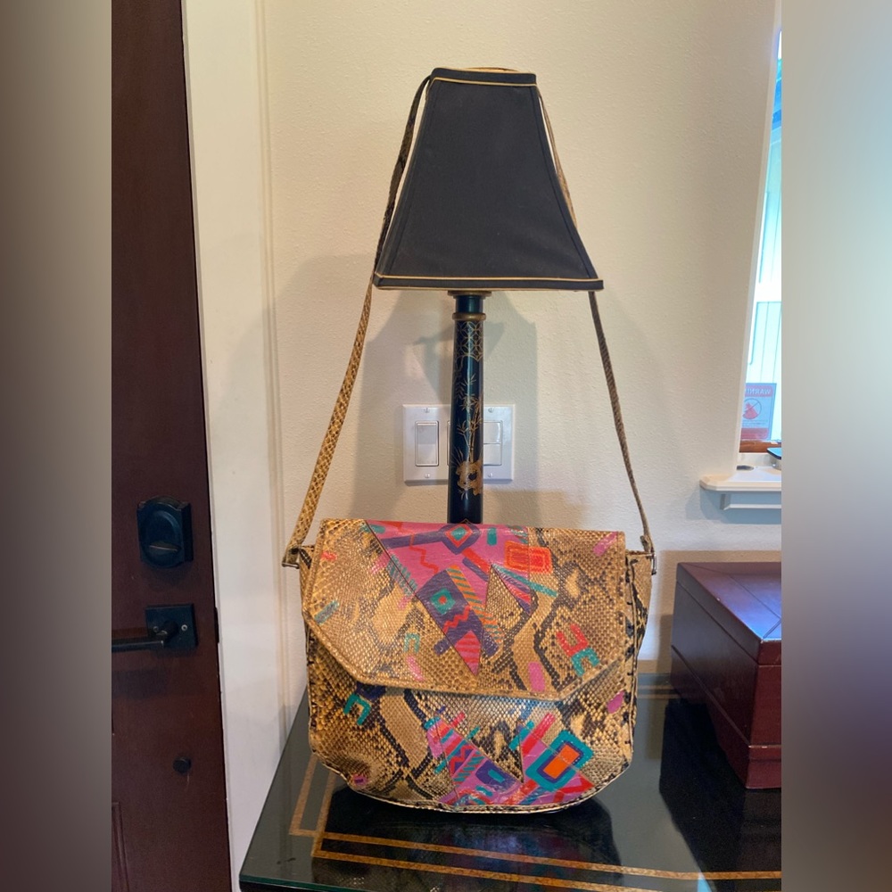 Python Crossbody Vintage Large Python Snake Vinta… - image 1